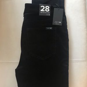 Joe’s Jeans Black Velvet High-Rise Skinny Ankle